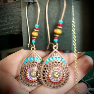Ethnic water drip earrings❤️